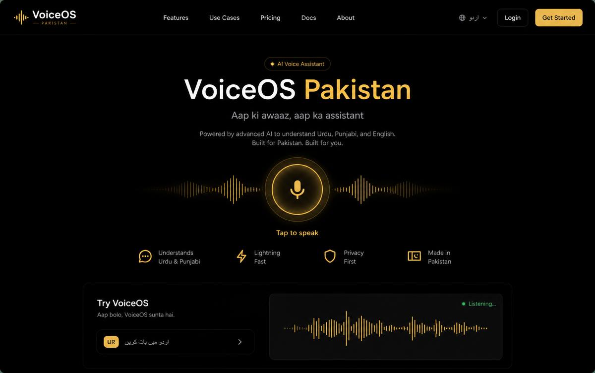 VoiceOS Pakistan – AI Voice Assistant preview