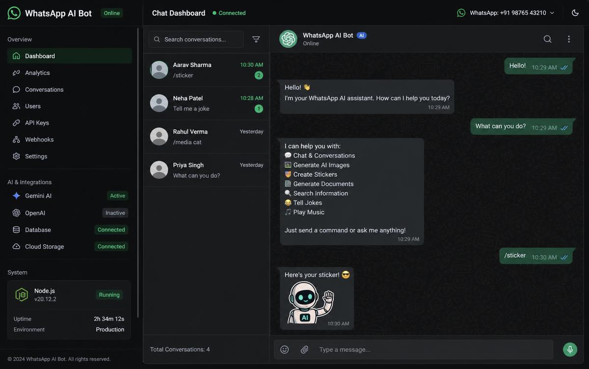 WhatsApp AI Bot (Node.js + Gemini AI) preview